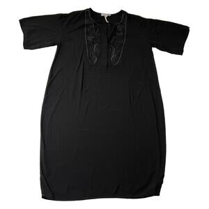 World Market Short Sleeve Embroidered Popover Knee Length Dress Size Small